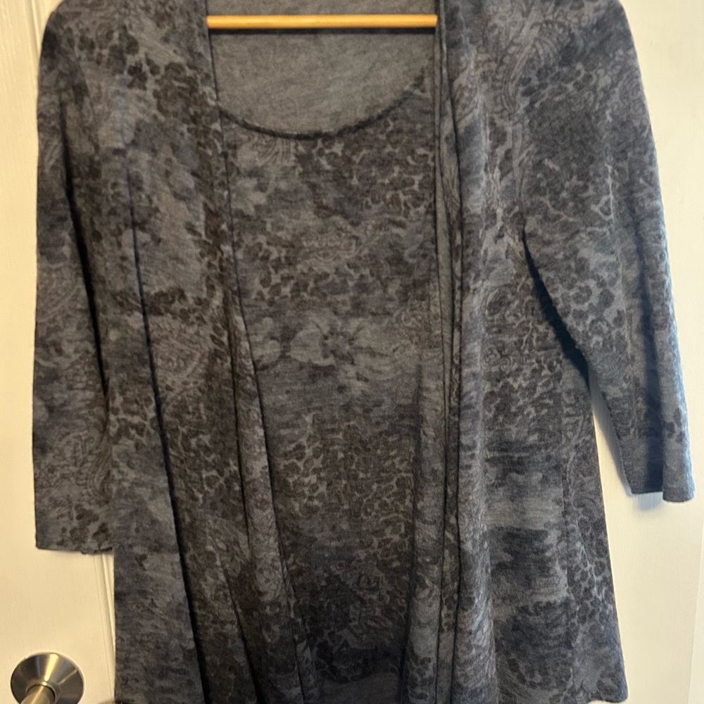 Chic Patterned Gray Women's Sweater